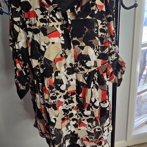 Style & Co. Multicolor Abstract Button-Down Shirt